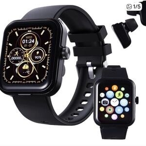 SALE TODAY!! Smartwatch with Black Band and earphones